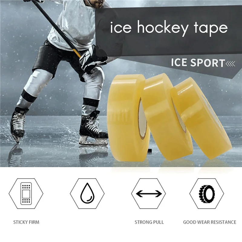 B72A 6Pack Hockey Tape Multipurpose Clear Shin Pad Sock Tape Roll Sports Gear 2.4Cmx28m