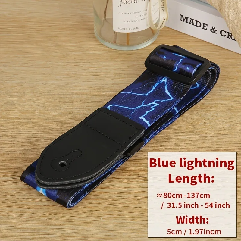 Sangle de guitare adaptée à la guitare acoustique/classique/électrique/basse, sangle universelle longue et Durable à tête en cuir avec motif