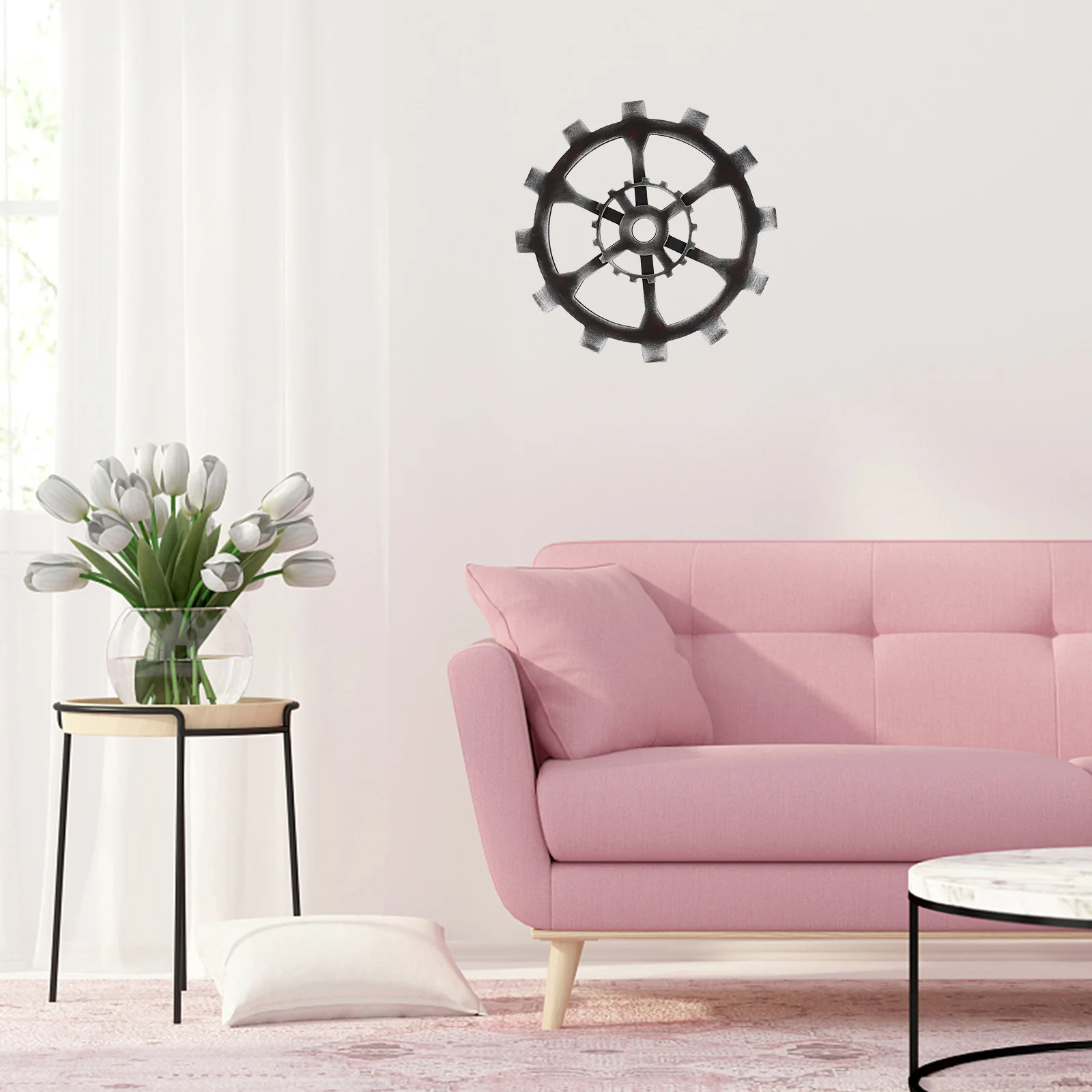 

Wooden Gear Wall Hanging Unique Retro Decor for Home Bar Cafe Office Living Room Kitchen Gift Wall Gear Decor