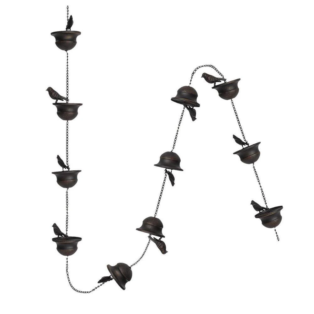 

New Practical Balcony Outdoor Rain Chain Home Decor Bronze Home Decoration Outdoor Rain Chain Iron Bird Outdoor Rain Chain