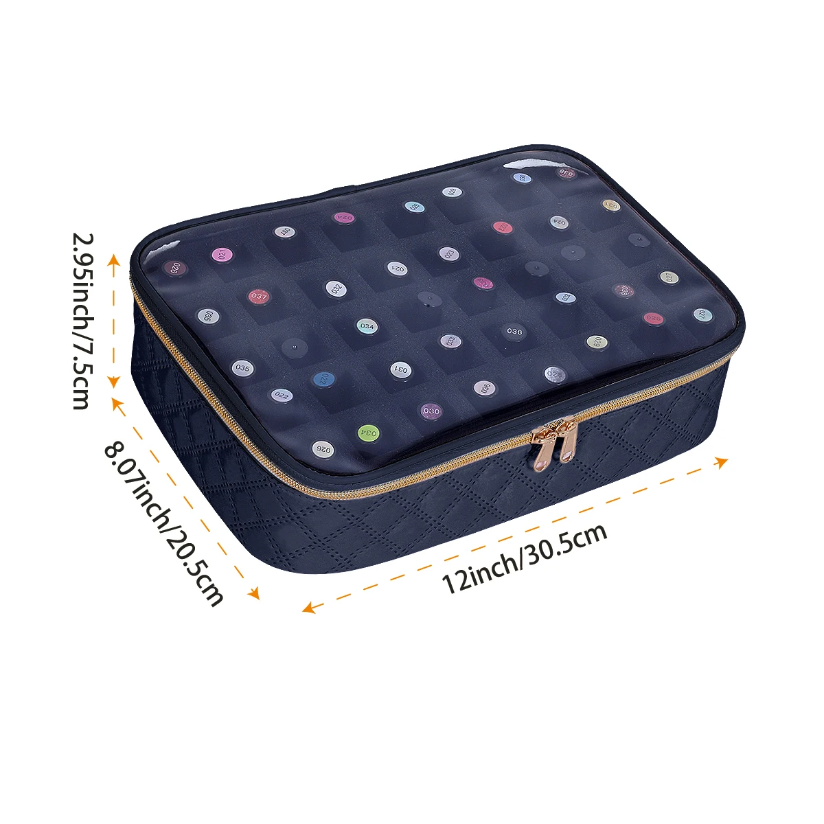 Fashion transparent nail polish storage box - 40 bottles travel set, durable polyester cotton material, suitable for nail lovers