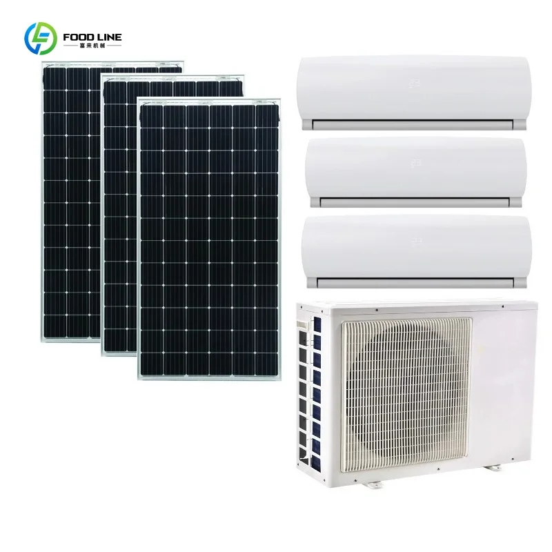 Manufacturer Premium 100% Solar Air Conditioning System, 1-to-3 Multi-split AC with 1 Outdoor & 3 Indoor Units