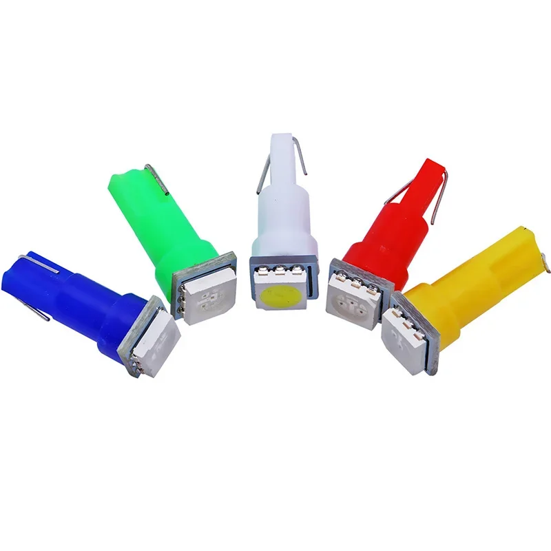 

10PCS Car Instrument Lights T5 LED Bulb 5050 SMD Dashboard warning Indicator Light 12V 6000K LED T5 Red White Yellow Blue