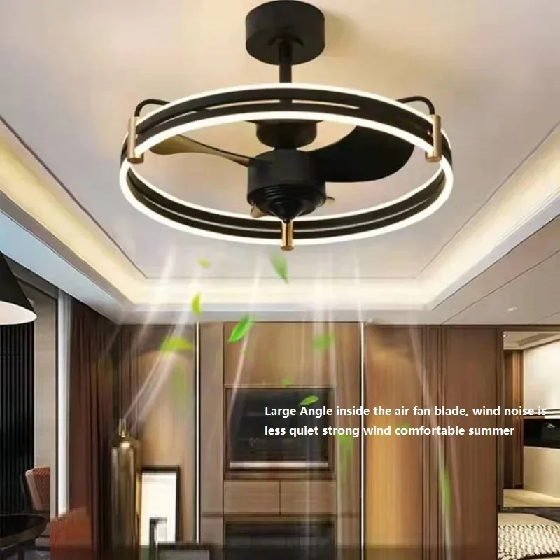 

Modern Simple Household Ceiling Fan Light DC Frequency Conversion with Remote Control 6 Speed Adjustment Bedroom LED Fan Lamp