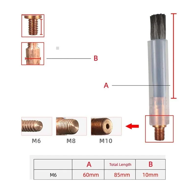 용접 심 비드 조인트 청소 연마 기계 클리너 용 10Pcs M6 용접 브러쉬 강철 용접 용 연마 브러시 헤드
