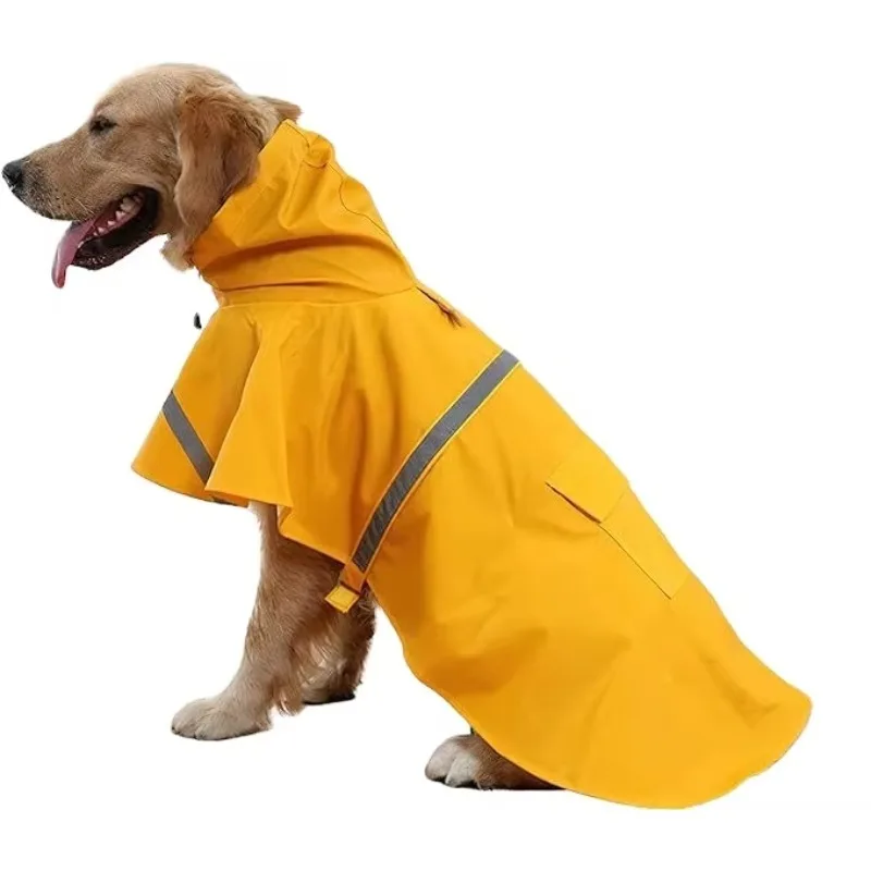 

Large Dog Raincoat Adjustable Pet Water Proof Clothes Lightweight Rain Jacket Poncho Hoodies Waterproof Dog Raincoat for Dogs