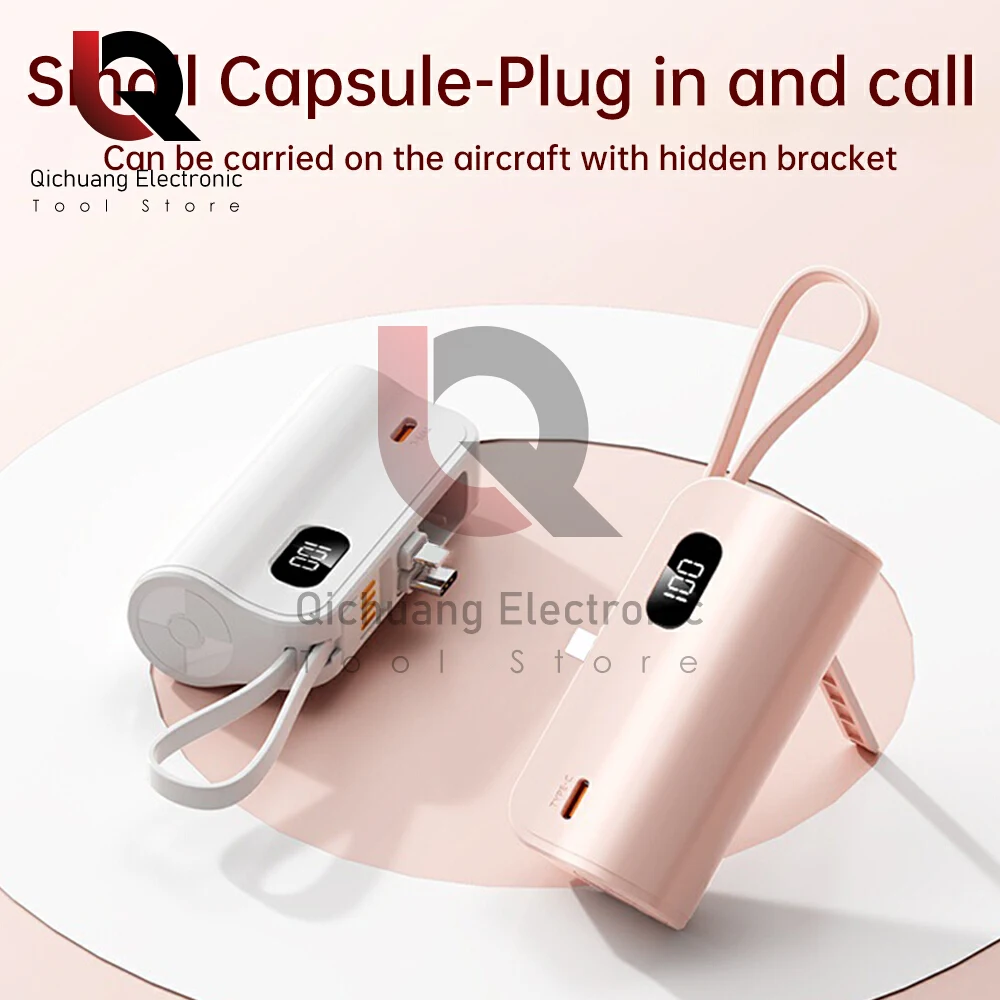 Mini banco de energía 5V2A, pantalla Digital LED de gran capacidad, funda portátil DIY para Apple/type-c, batería externa de carga rápida de bolsillo