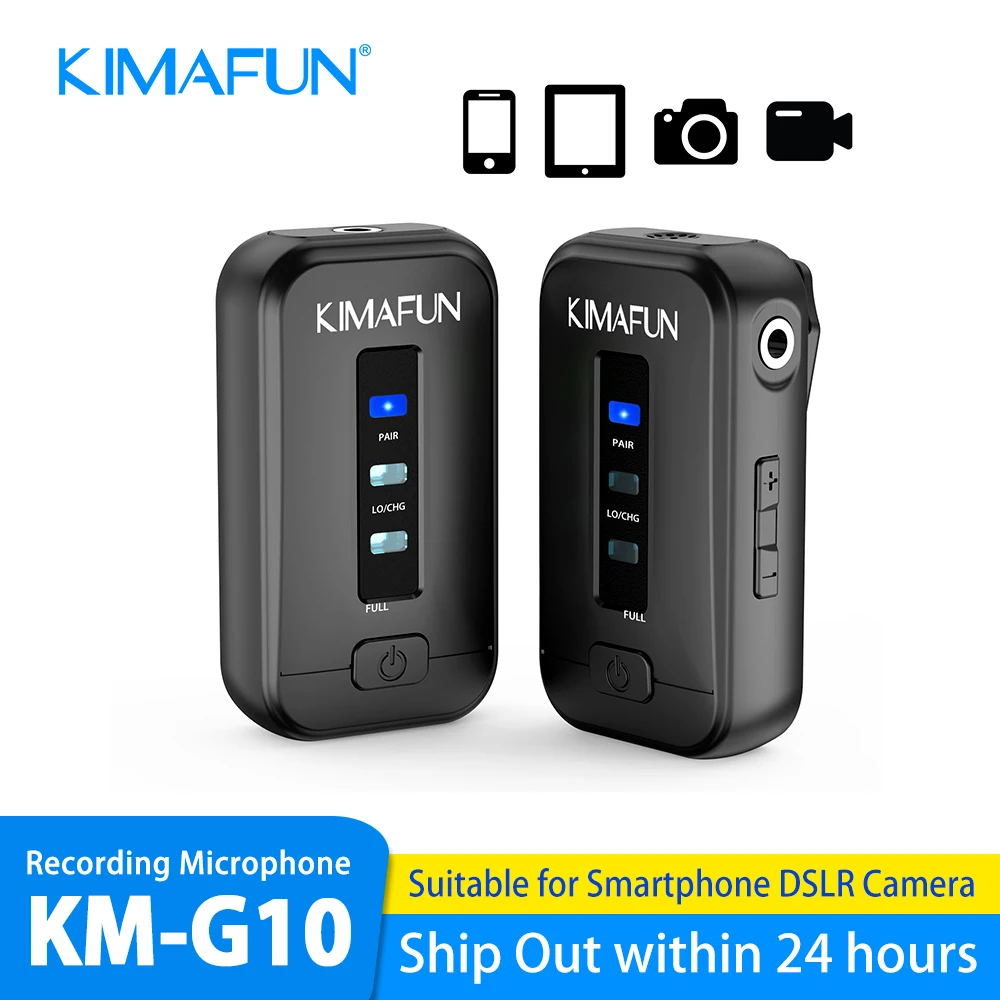 

2.4GHz Wireless Clip-On Microphone System with Lavalier&Receiver for DSLR Camera and Smartphone YouTube Recording Vlogging
