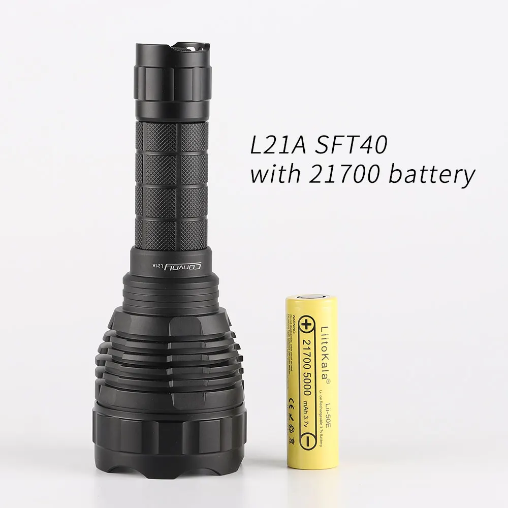 Convoy L21A with SFT40 8A driver ,12groups, 21700 flashlight