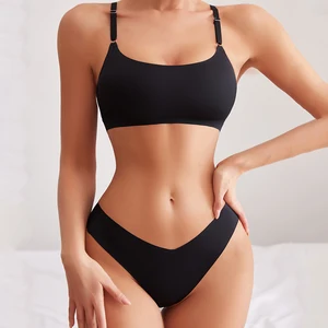 Bir dizi dikişsiz, kablosuz, kadın, ipek, katı buz ve tasarım en son, şık tasarım, ABD boyutu, yüksek kalite, sıcak satış Çiftin eşleşen iç çamaşırının 6 büyük satışı-no. 3