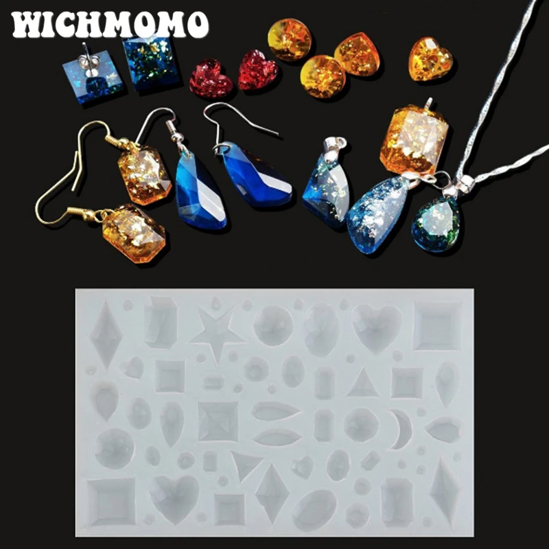 New Fashion 1PCS Craft DIY Transparent UV  Resin Liquid Silicone Combination Molds for Earring necklace Making Jewelry