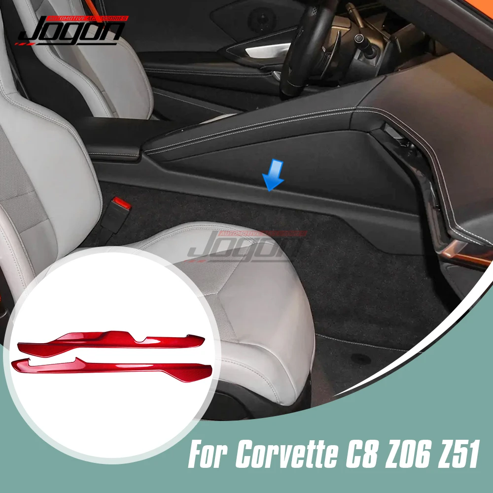 Carbon Fibre Car Interior Center Console Gear Shift Both Of Side Panel Cover Trim For Corvette C8 Z06 Z51 Stingray 2020-2024