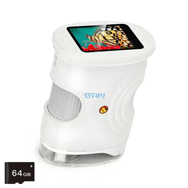 E15A Kids Educational Digital Magnifier 2Inch Screen Camera Handheld Microscope With Integrated LED Light