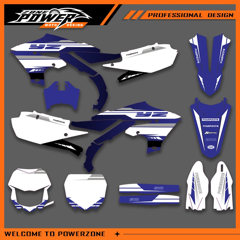 

Графика Powerzone для YAMAHA 2019-2023 YZF250 2018-2022 YZF450 2019-2022WRF45 20-23 WRF250 наклейки на мотоцикл на заказ 01