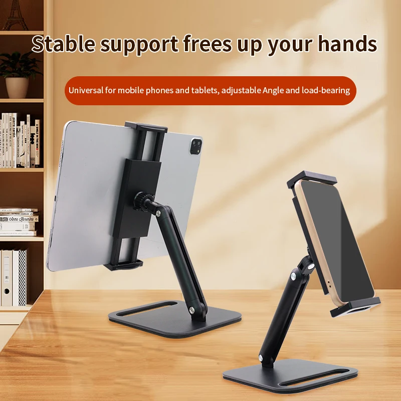 Adjustable 360 Degree Desktop Phone Stand Flexible Mobile Holder with Folding Design for Desk or Table Use