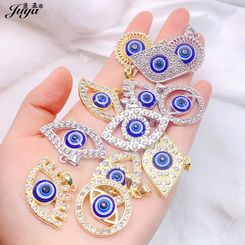 5PCS Various Crystal Charms Blue Evil Eye Pendant Charms For Jewelry Making Findings DIY Designer Necklaces Earrings Accessories