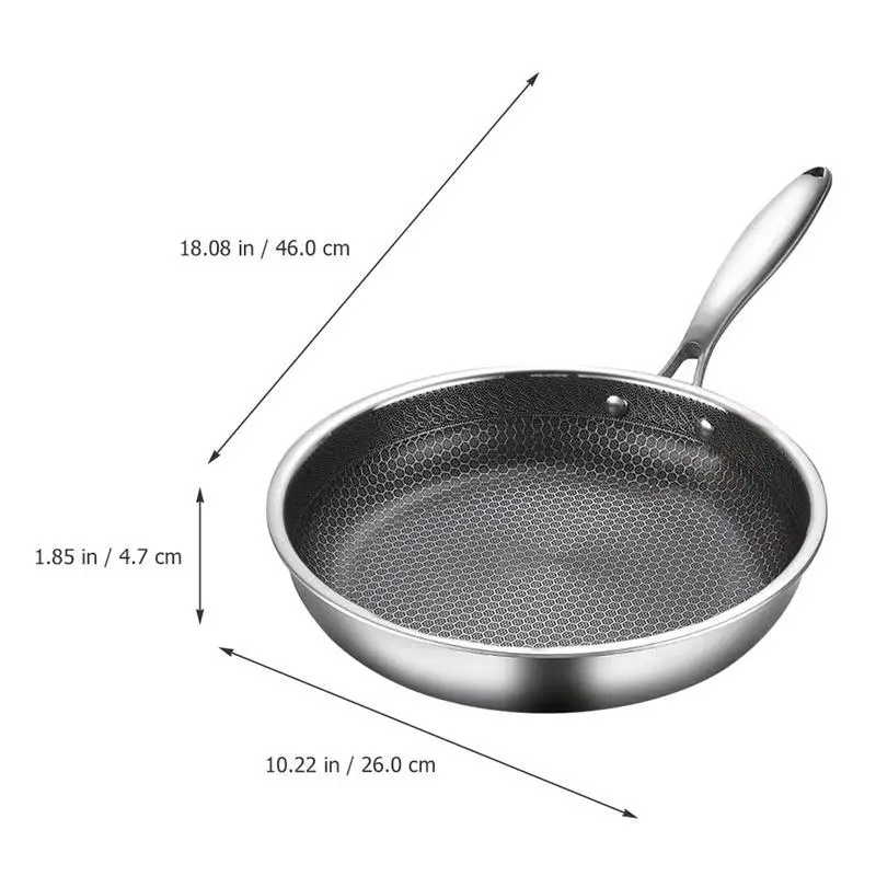 Honeycomb Grain Wok Fried Steak Pan Stainless Steel Frying Pan Honeycomb Grain Frying Wok Grain Frying Electric Stirring Pan