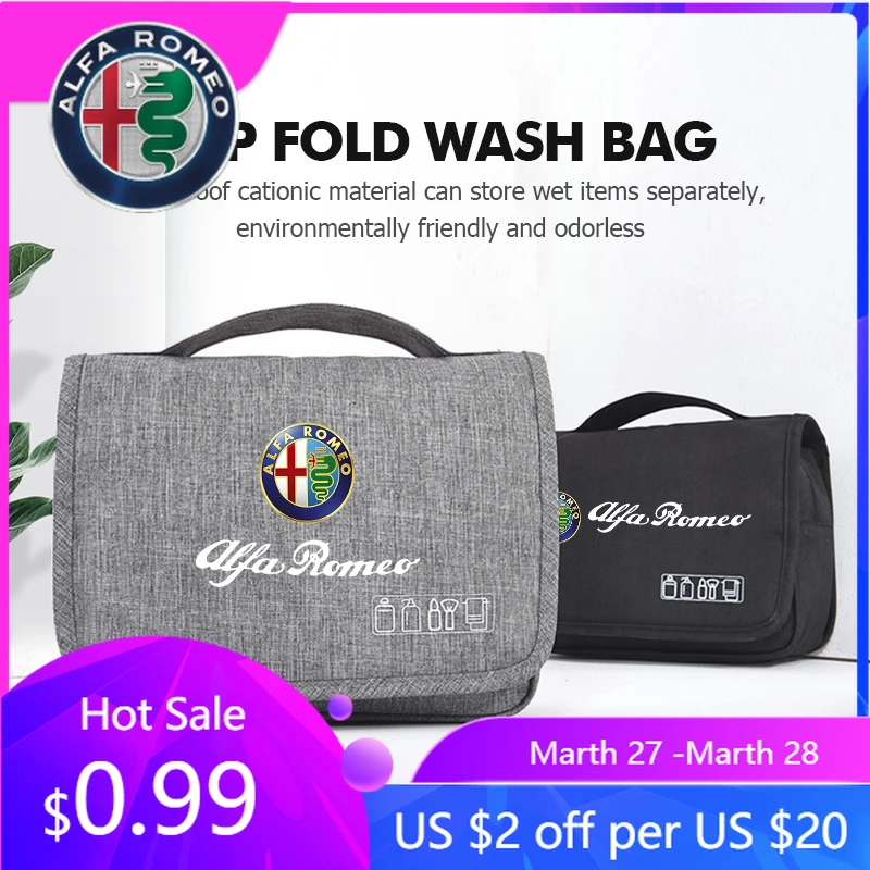 

For Alfa Romeo Portable Car Toiletry Bag Cosmetic Organizer Case Travel Organizer Bag For Alfa Romeo 159 Giulietta 156 147 Giuli
