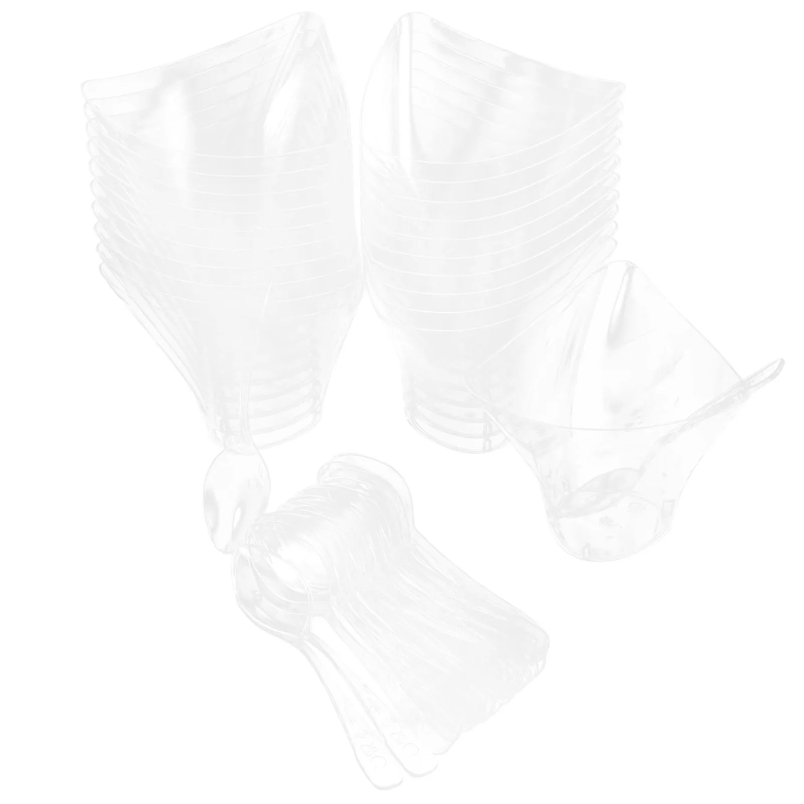 

Transparent Clear Dessert Cups Reusable Mousse Tiramisu Party Supplies 1Set Mousse Cup Reusable Plastic Dessert Cups