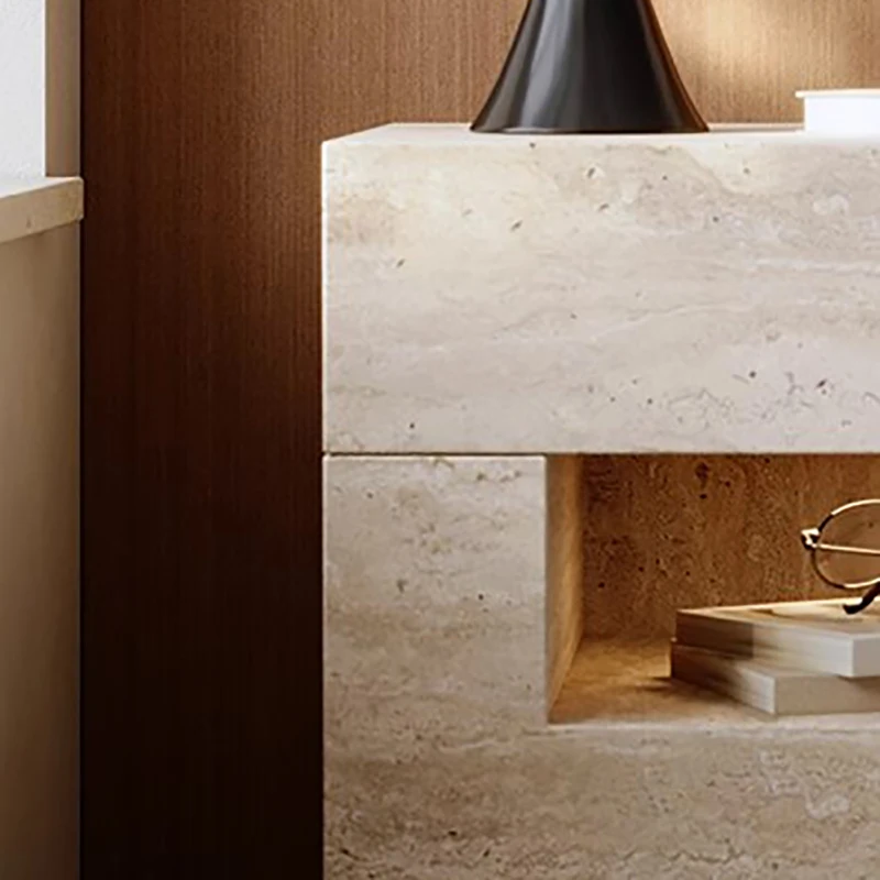 Wabi Sabi Minimalist Komodinler Dikdörtgen Trendy Premium Glam Komodinler Yatak Odası Gizli Depolama Mesilla De Noche Mobilya