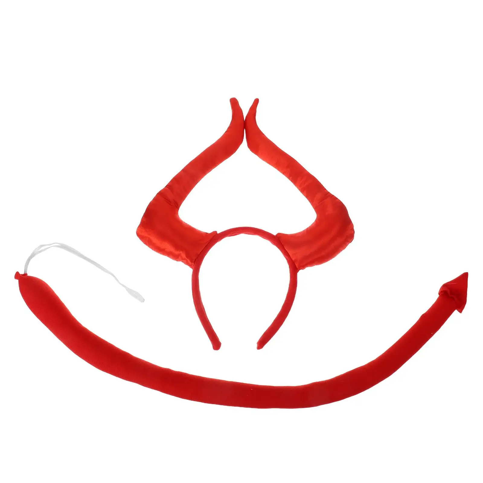 2 pçs demônio bandana cetim halloween cosplay traje acessórios feminino halloween chifre de vaca hairband orelhas conjunto festa