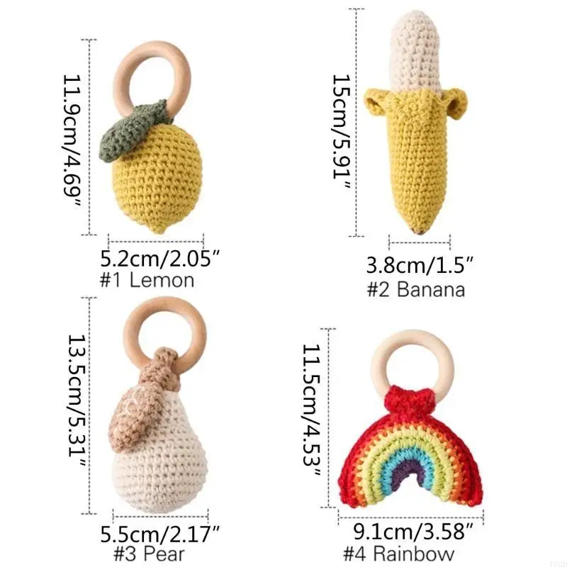 F62D Colorido Rainbow Raild color F62D Juguete lindo Toy Toy Crochet Handheld Aplica Toy para bebés
