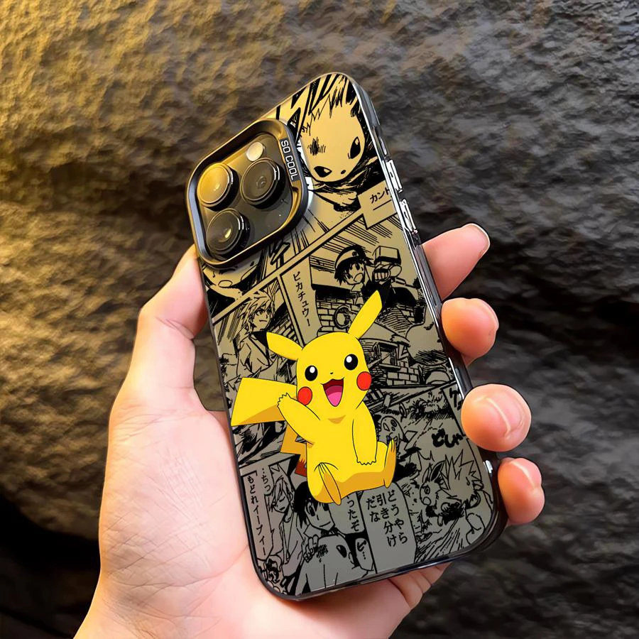 Anime P-Pokemon P-Pikachu C-Charmander For iPhone 16 promax Phone Case for iphone13 case Silicone Lens Protect Shockproof  Cover