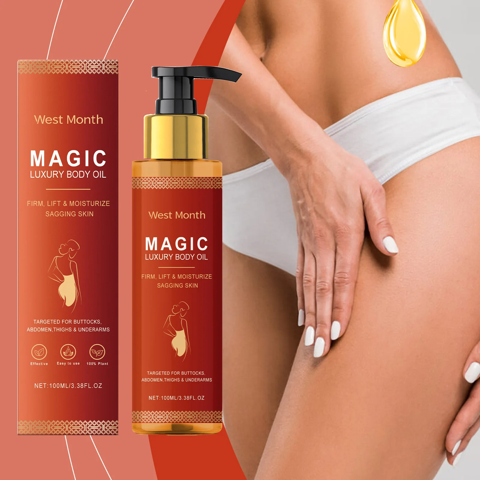 

100ml Magic Luxury Body Emollient Oil Moisturizing and Softening Skin Daily Care Nourishing Body Oil Firm and Lift Skin