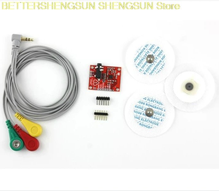 Free shipping  Electrocardiogram AD8232 pulse heart electrocardiogram Monitoring sensor module kit