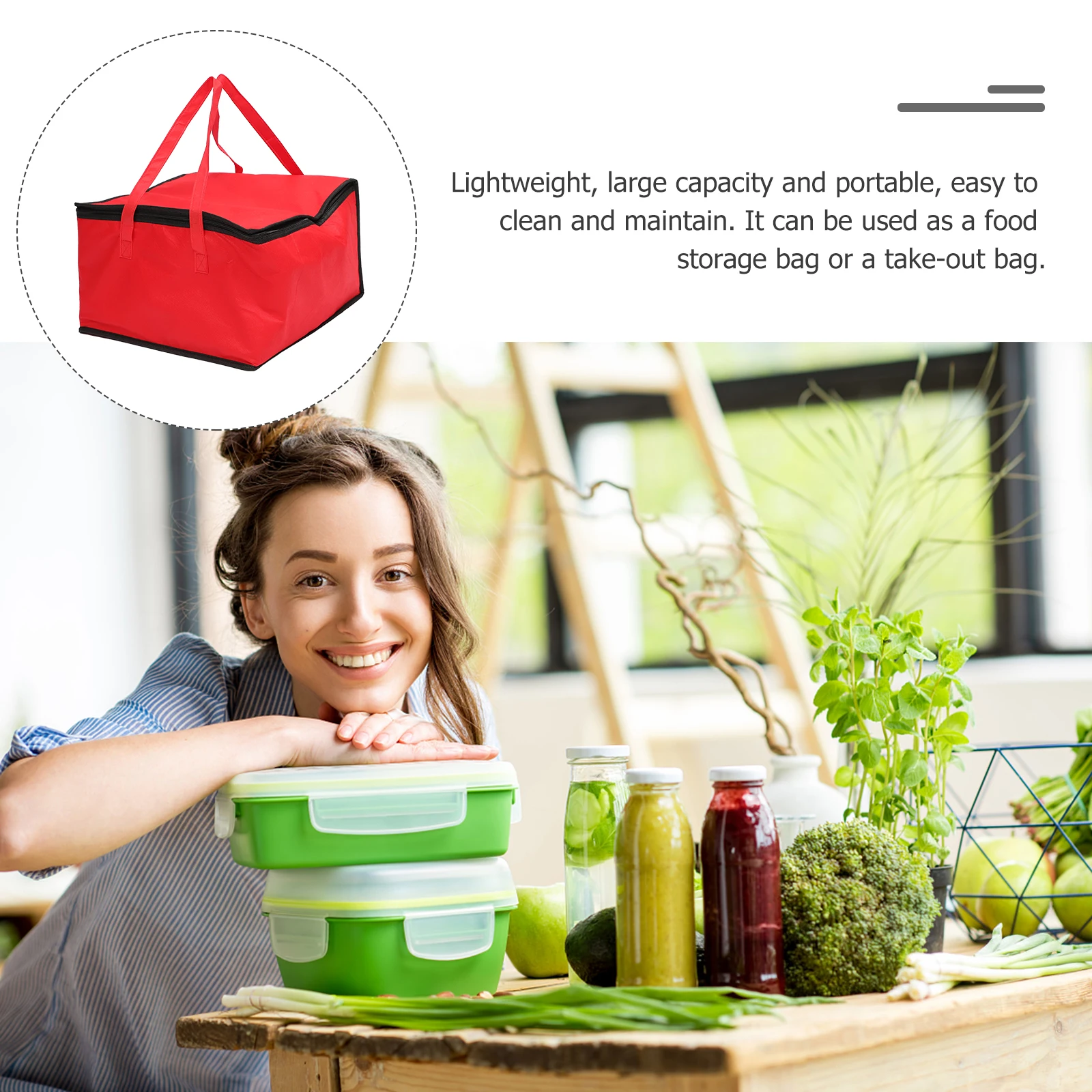 

Insulated Food Carrier Keep Meals Hot Non Woven Bento Bag for Camping Picnic School Travel Lunch Box Thermal Storage Bag