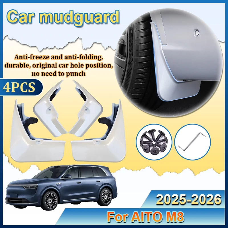 

For AITO M8 2025 2026 Baking Paint Fender Front Rear Mudguards Anti Sludge Fender Mudflaps Kit Flares Splash Guards Accessories