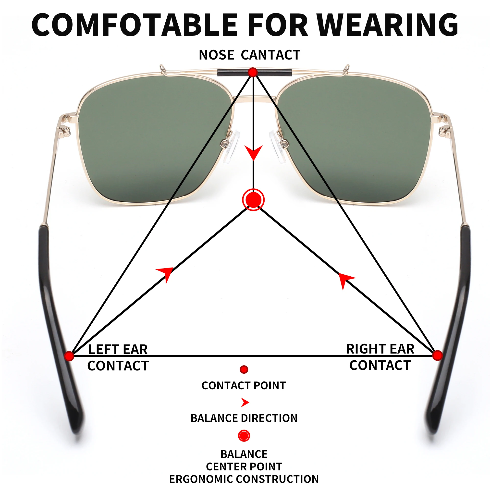 JIM HALO occhiali da sole aviatore quadrati oversize uomo donna, sfumature con montatura in metallo polarizzato retrò UV400