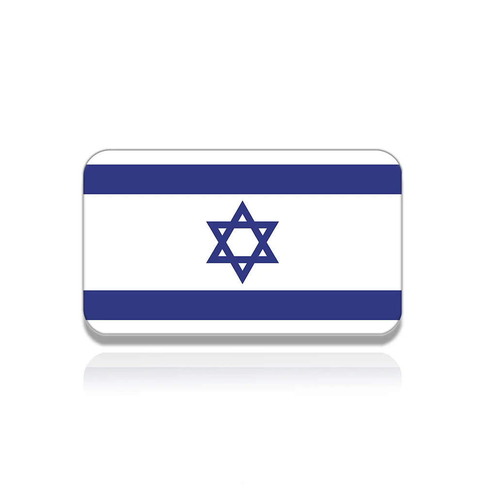 Israeli flag pin, made of acrylic, UV printing, men and women' brooch, gift for friends.
