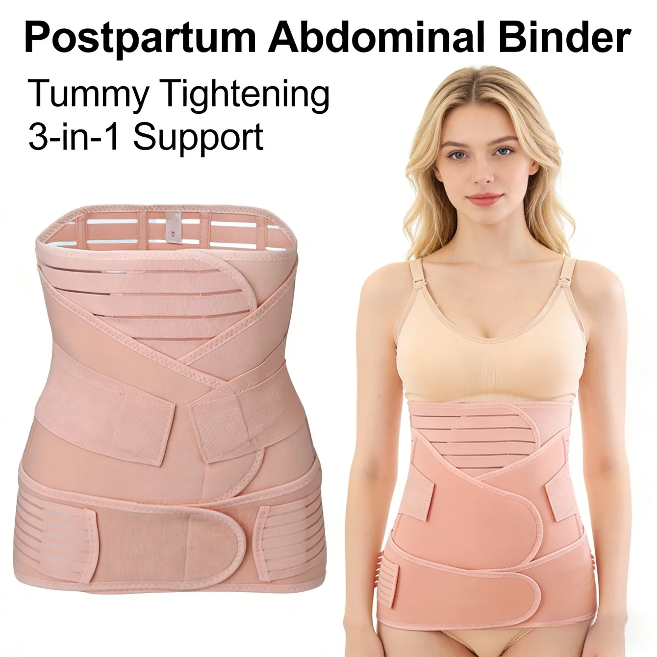

Улучшенный послеродовой бандаж для брюшного пресса 3 в 1, для чесарева и вагинального рождения, для похудения живота, коррекции бедер и пояс для поддержки живота