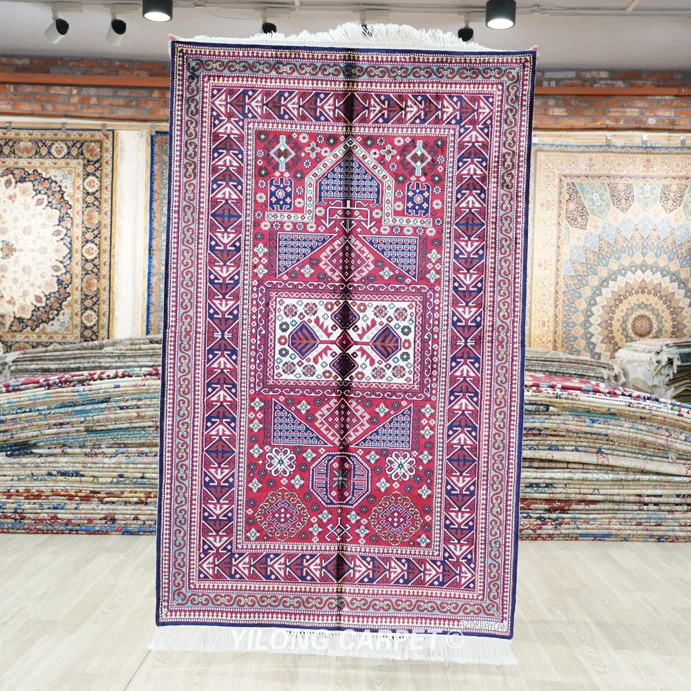 

91x152cm Handwoven Silk Tribal Carpet Home Interior Family Room Area Rug (BL134)