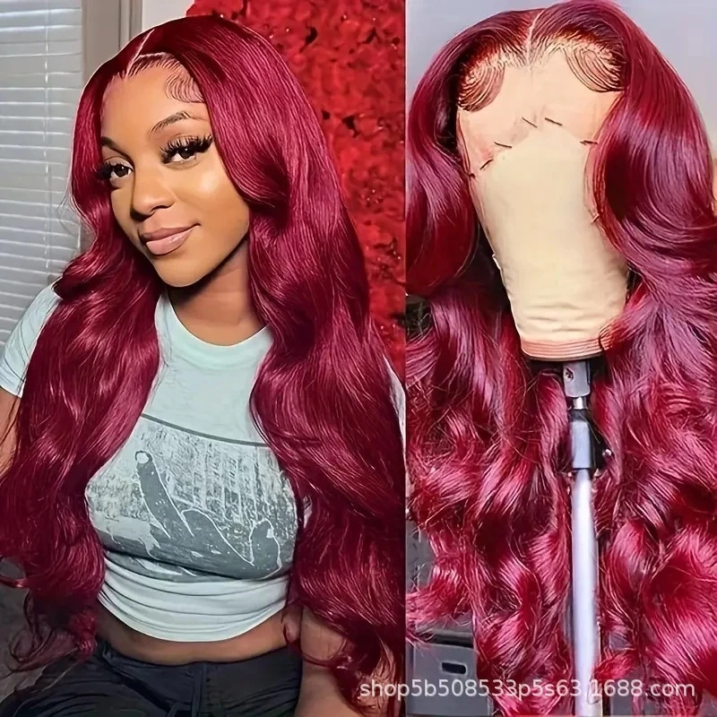 Fashionable brown wavy , European and American style lace front long curly wig