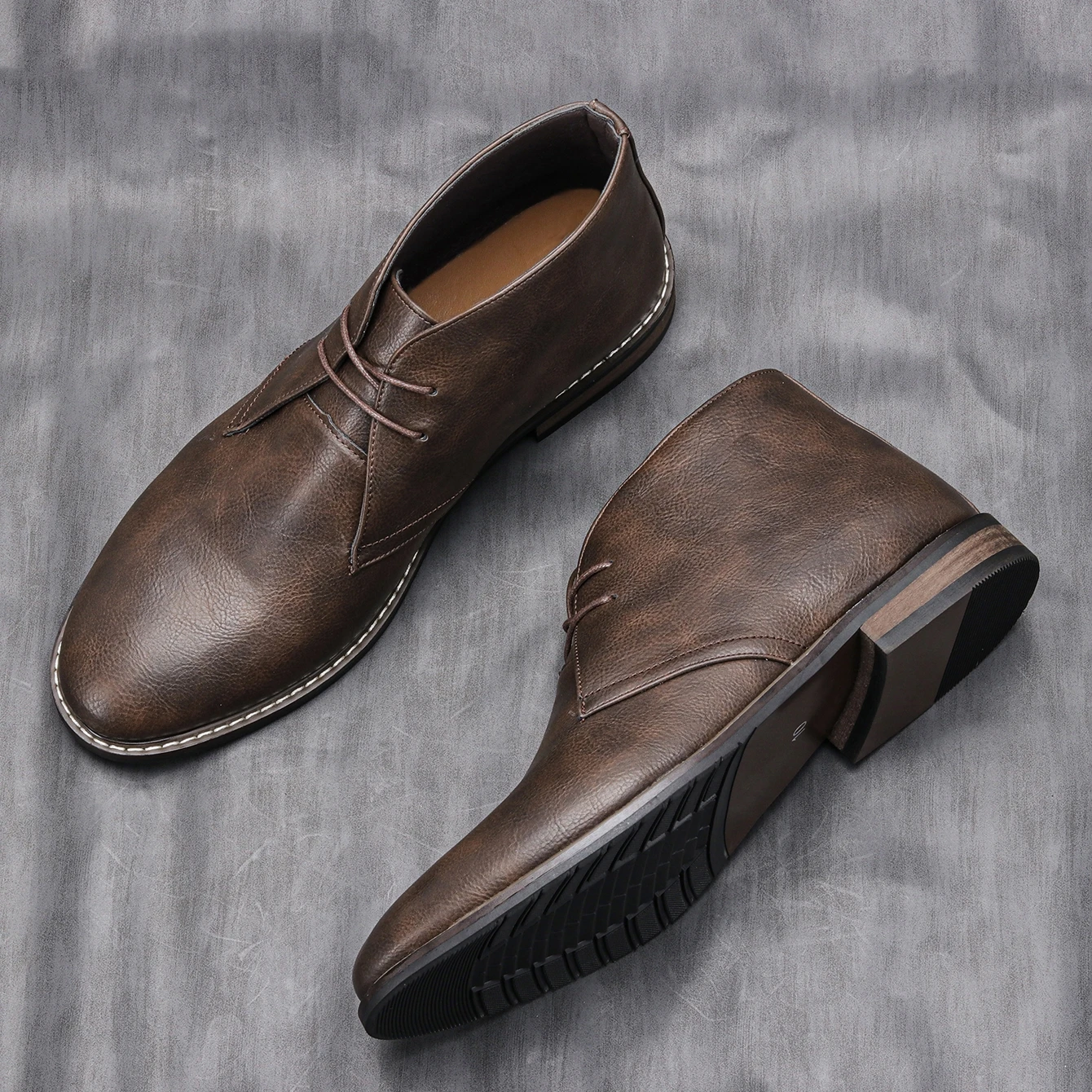 Buty męskie w stylu retro Skórzane buty Męskie botki # KD581