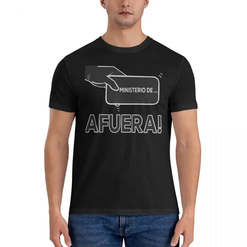 Men's T-Shirt President AFUERA Viva La Libertad Carajo 2023 Novelty 100% Cotton Tees Short Sleeve Javier Milei T Shirts