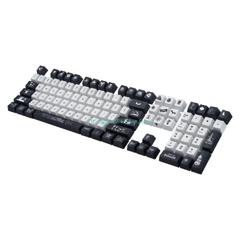 

E74D 108pcs PBT Halloween Theme OEM Profile Standard Sublimation Process Keycap