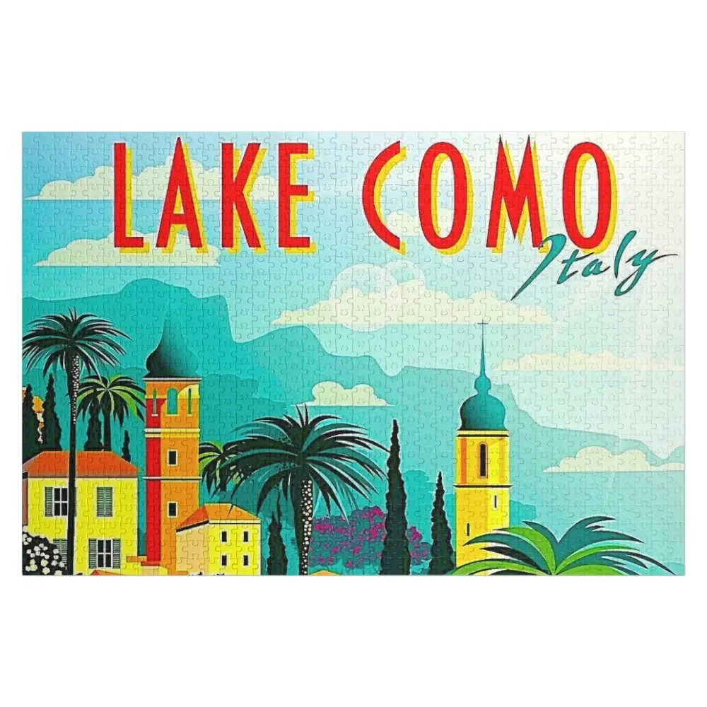 

LAKE COMO ITALY: Vintage Travel and Tourism Advertising Print Jigsaw Puzzle Toys For Children Customizable Child Gift Iq Puzzle