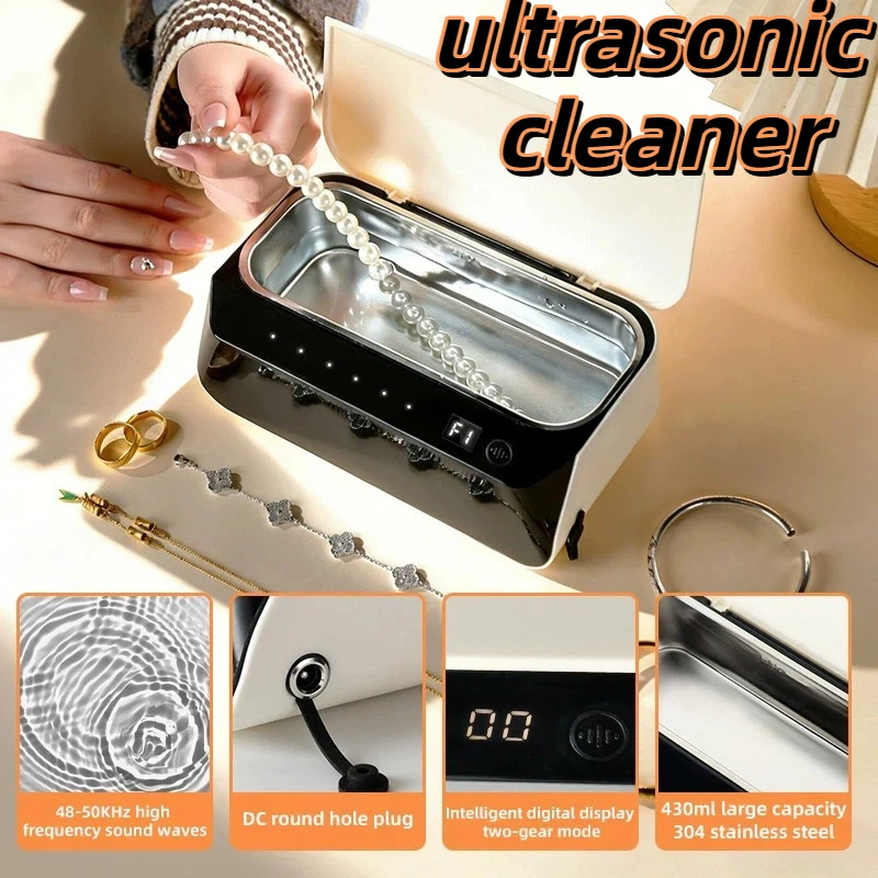 

306 ° Полностью автоматическая ультразвуковая чистящая машина 430 мл, большая емкость, 50 кГц, для очков, зубных протезов, контактных линз, ювелирных изделий