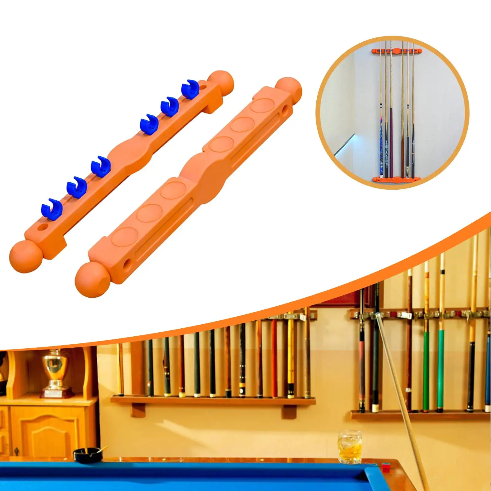 

Billiard Pool Cue Rack Practical Wall Rack Wood Wall Mounted Pool Cue Holder