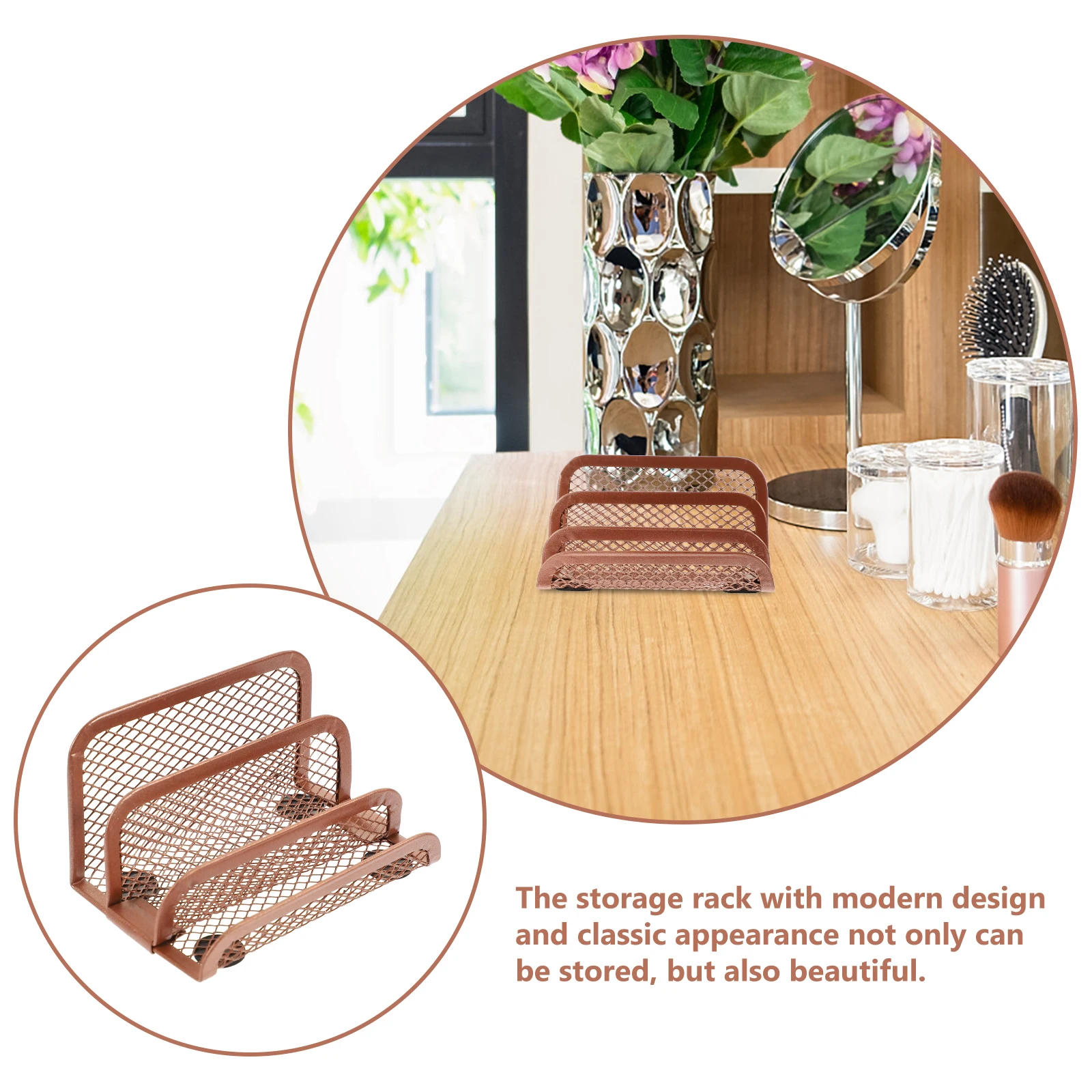 

Stylish Metal File Holder Elegant Desktop Organizer Practical Book Rack Office Supplies Desktop Magazine Holder