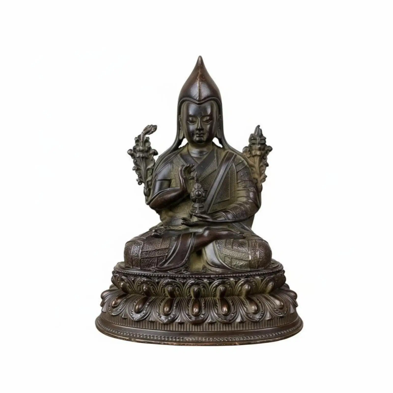 Antique Bronze Buddha Statue, Tibetan Yellow Wealth God, Home Decor, Business Gift, Random Design