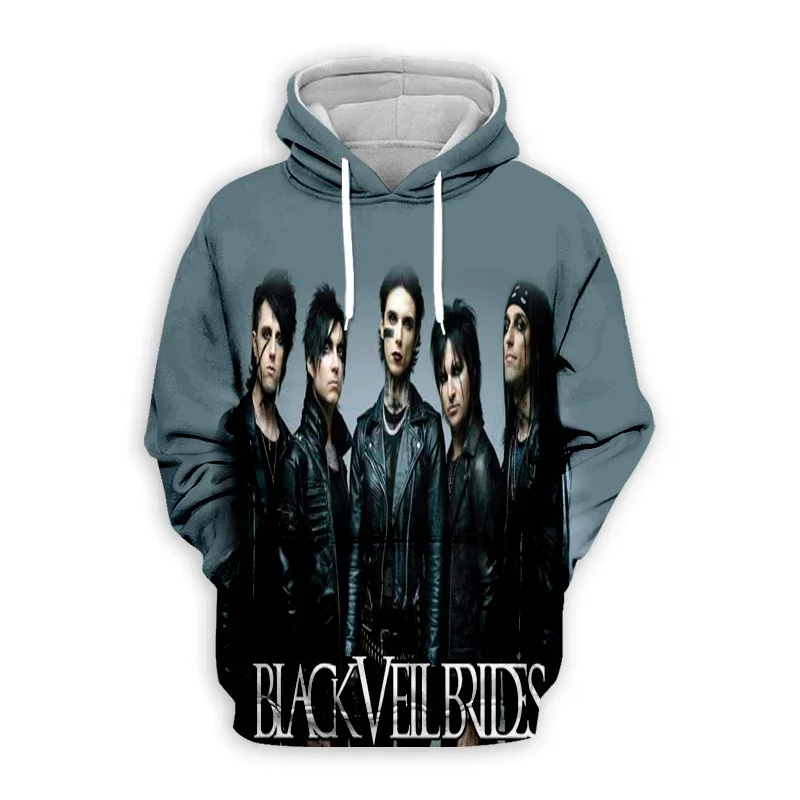 New Fashion Black Veil Brides band 3D Printed Clothes Streetwear Men Hoodies Sweatshirt Fashion  Hooded Long Sleeve Pullover Top