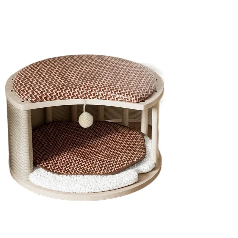

Universal cat nest stool human cat shared closed kitten house house solid wood summer mat winter