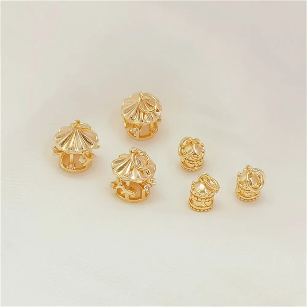 

Позолоченная карусель 14 карат, подвеска в виде музыкальной шкатулки, браслет ручной работы своими руками, ожерелье, небольшой кулон и аксессуар