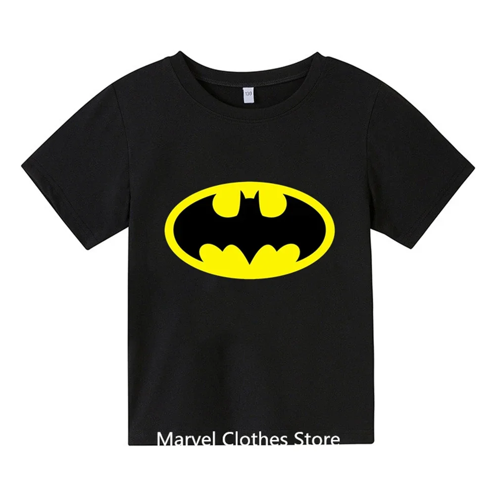 2024 New Cute Batman- TShirt Kids Casual Streetwear Baby T-Shirt Boys Clothes Anime Girls Top Tees