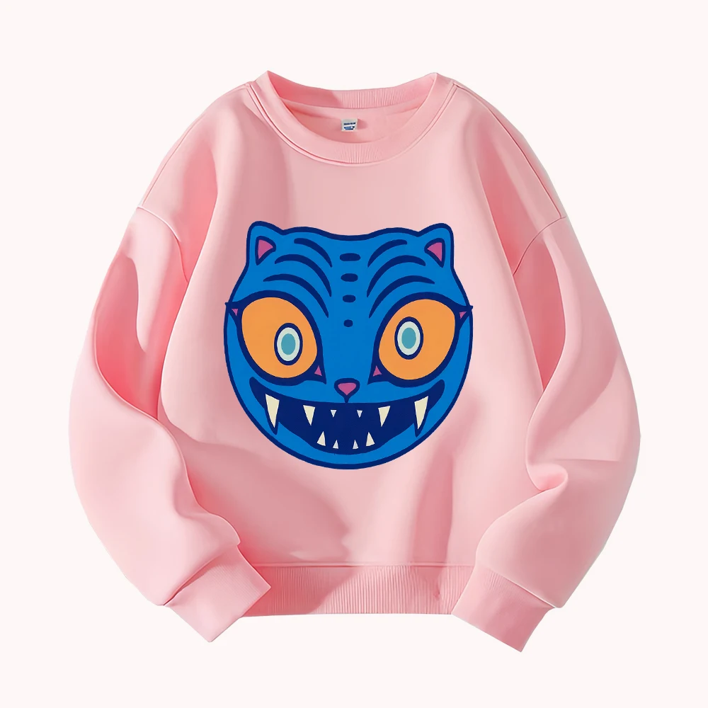 

Милый синий кошачий принт с круглым вырезом, толстовка для женщин и мужчин, повседневный свободный пуловер с графическим рисунком, новинка, толстовки, модные уличные топы