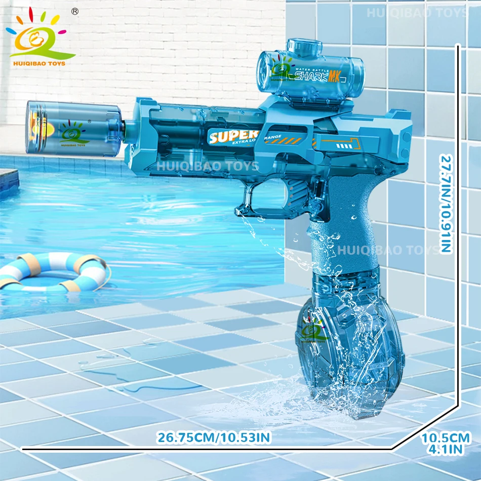 HUIQIBAO الصيف التلقائي الكهربائية مدفع المياه نبض مدفع المياه يقاتل لعبة المياه في الهواء الطلق شاطئ حمام سباحة لعب للكبار